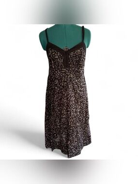 Fox Black and Gray Printed Spaghetti-Strap Chemise